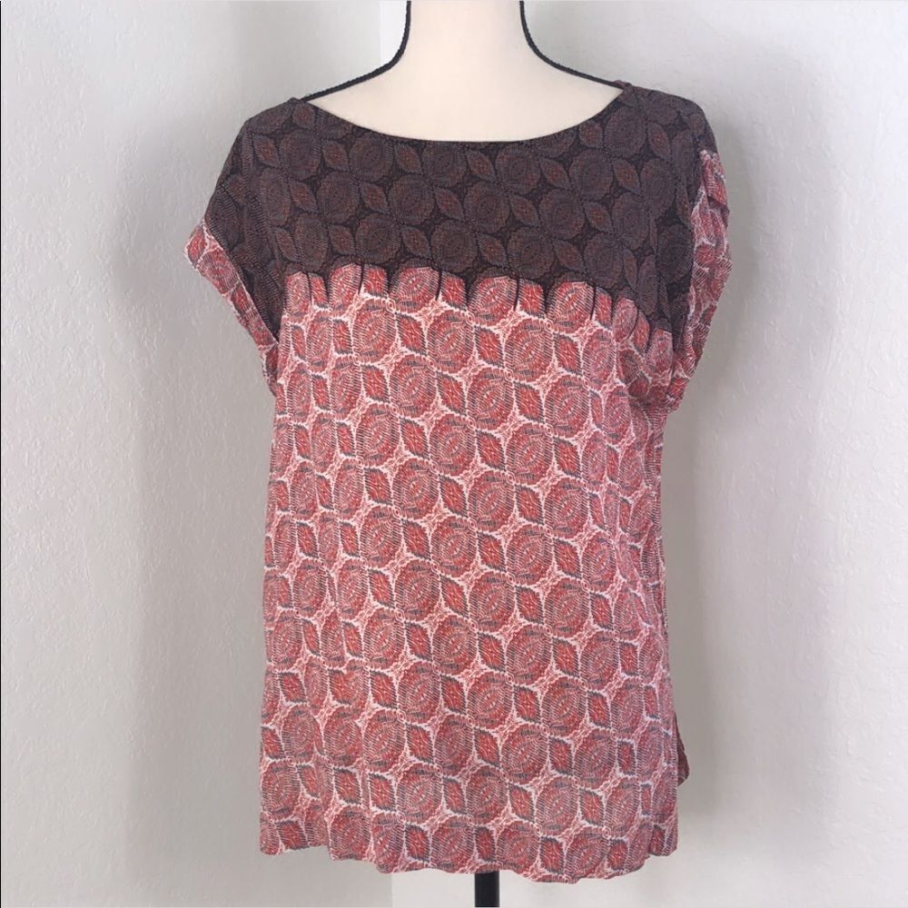 Trucco 100% Viscose Short Sleeve Blouse Sz M